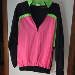 Stylish Pink and Green Women's Windbreaker